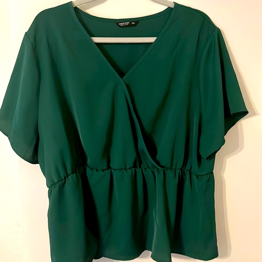 SHEIN green peplum top size 2XL